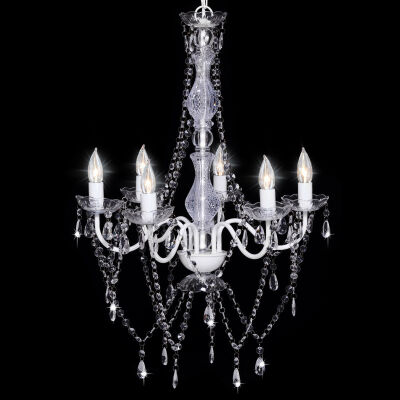 

6 Lights Clear Pendant Crystal Candle Chandeliers Lighting