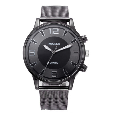 

Gobestart Fashion Man Design Stainless Steel Mesh belt Analog Alloy Quartz Wrist Watch
