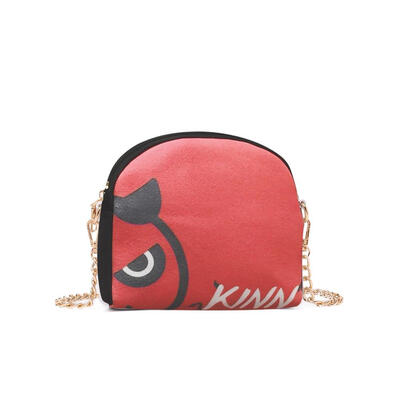 

Cartoon Print Shoulder Handbags Women Canvas Zipper Chain Crossbody Bags