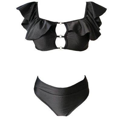 

Saidsome Womens Two Piece Ruffles Sexy Split Swimsuit Bikini Swimsuit Beachwear