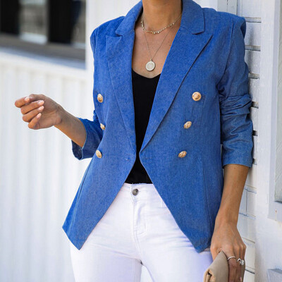

Roseonmyhand Womens Ladies Solid Collar Slim Long Sleeve Office Jacket Coat Outerwear Tops