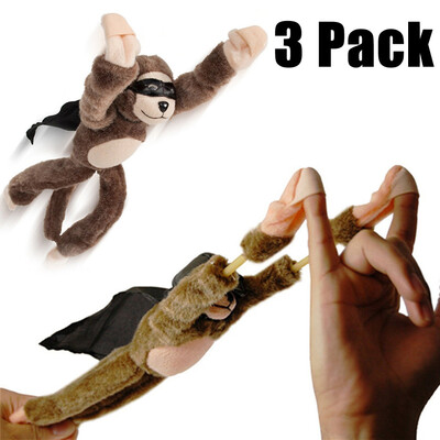 

3Pcs Flying Flingshot Slingshot Howler Monkey Plush Toys Screaming Surprise Toy