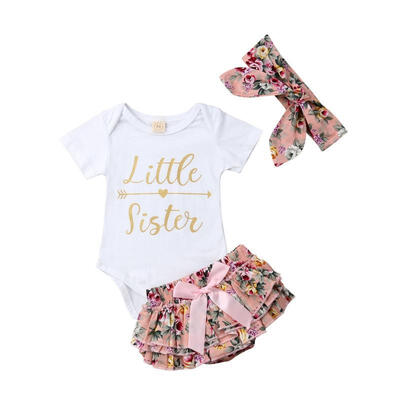 

0-24 Months 3Pcs Newborn Baby Girls Outfit Clothes Top Romper Jumpsuit BodysuitPants Set