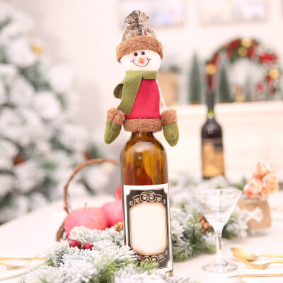 

Toponeto Lovely Cartoon Wine Bottle Cloth Bottle Cap Cover Bar Home Christmas Decoration