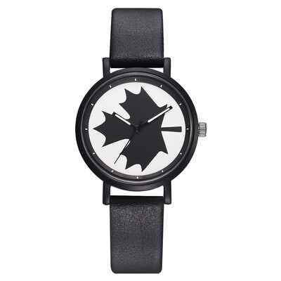 

Fashion casual ladies watch PU with maple leaf print fashion watch