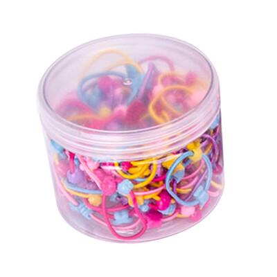 

100pcs Heart Bead Colorful Hair Tie Band Rope Ring Children Women Girl Ponytail Holder Head Headband