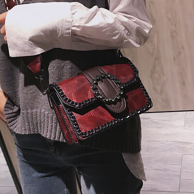 

Bag female 2019 autumn&winter new wave Korean version of the wild Messenger bag fashion broadband shoulder retro port small square bag