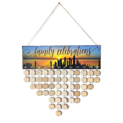 

Wooden Calendar Board Sign Family Celebration&Birthday Reminder DIY Wood Craft for Home Decoration