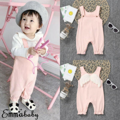 

Newborn Toddler Baby Boy Girl White Wings Bodysuit Outfit Costume Romper Clothes