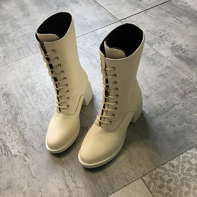 

Handsome locomotive Martin boots female Yinglun style new autumn European&American personality 100 laps temperament thick heel