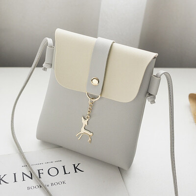 

Women Mini Leather Shoulder Bag Small Handbag Deer Pendant Pu Cross Body Bag Girl Leather Tote Messenger Satchel Purse