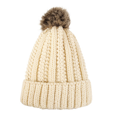 

Gobestart New Women Men Winter Knitted Hat Metal Circle Hemming Hat Wool Cap