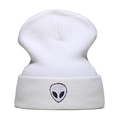 

Alien Embroidery Winter Warm Hats Knitting Wool Hip Hop Beanie Cap For Unisex Women Men