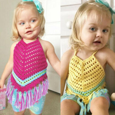 

Infant Kid Baby Girl Clothes Crochet Hollow Out Romper Jumpsuit Outfit One-Piece