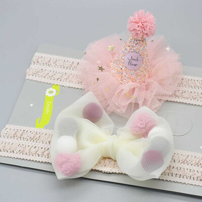 

Cute Birthdays Newborn Baby Girl Hair Accessories Headband Baby Kids Bow Flower Crown Soft Elastic Tiara Hair Band Headbands