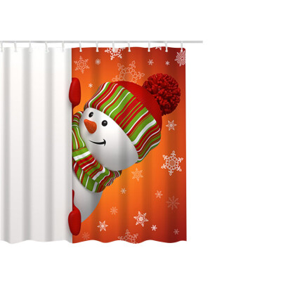 

Gobestart Christmas Waterproof Polyester Bathroom Shower Curtain Decor With Hooks 65x71