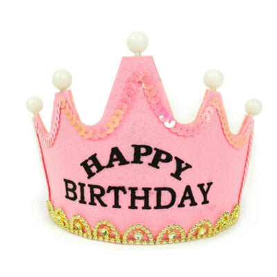 

LED Luminous Happy Birthday King Princess Crown Cap Hat For Kids Birthday Party Childrens Day Baby Shower Decoration