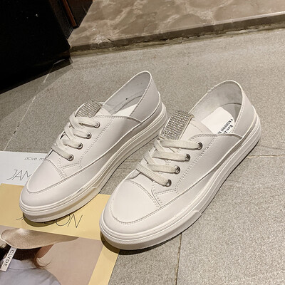 

Net red white shoes women 2019 summer ultra-hot casual Joker tide shoes low rhinestone board shoes new womens shoes white shoes
