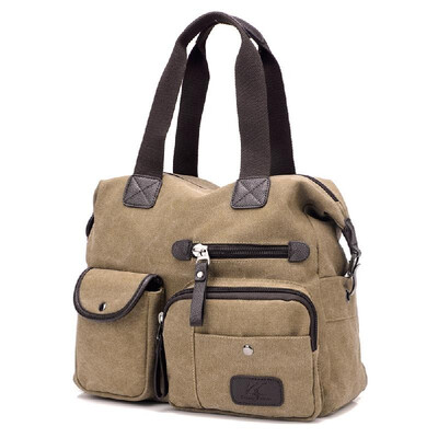 

Women Canvas Handbag Casual Shoulder Bag Large Capacity Vintage Crossbody Tote Travel Bag