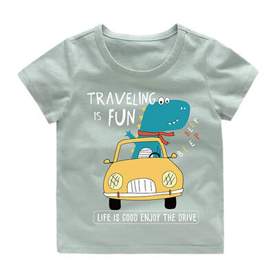

Summer Cute Letters Cars Print Girls Boy Children Casual T-shirt Loose Tops