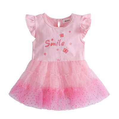 

Newborn Baby Girl Dress Sleeve Bow Infantsborn Baby Clothes Pink Princess Tutu Dress