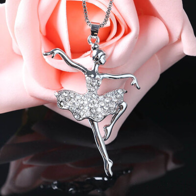 

Angel Short Clavicle Chain Dancing Ballerina Dancer Ballet Dance Pendant Necklace Charm