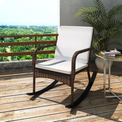 

Garden Rocking Chair Poly Rattan Brown