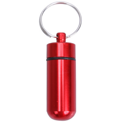 

Waterproof Sealing Aluminum Alloy Pill Box Drug Holder Keychain Container