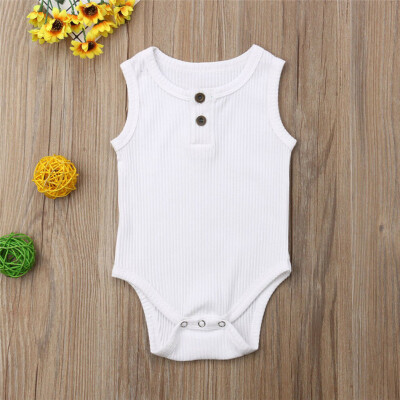 

Toddler Baby Kids Girls Boys Sleeveless Solid Romper Sunsuit Bodysuit Cothes