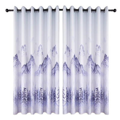 

Landscape Print Polyester Curtain Living Room Blackout Window Blinds Drapes