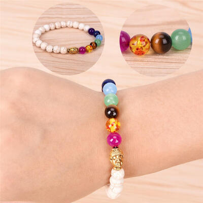 

Bracelet Natural Stone Buddha 7 Chakra Yoga Women Men 1pc