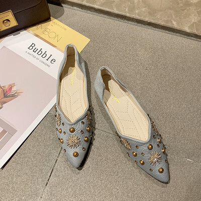 

Ins net red loafer shoes a pedal womens shoes 2019 summer shallow pointed shoes women Joker flat bean shoes