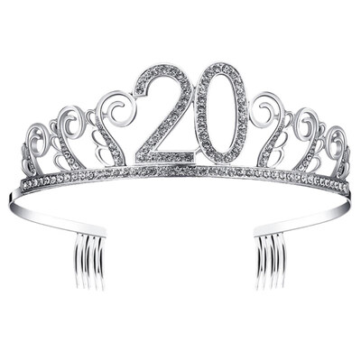 

Women Hollow Rhinestone Inlaid Number Tiara Birthday Party Crown Decoration