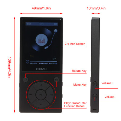 

RUIZU D11 8GB MP3 MP4 Player Bluetooth Music Player FM Radio Voice Recorder TF Card Slot 35mm Earphone Built-in Mic Speaker Suppo