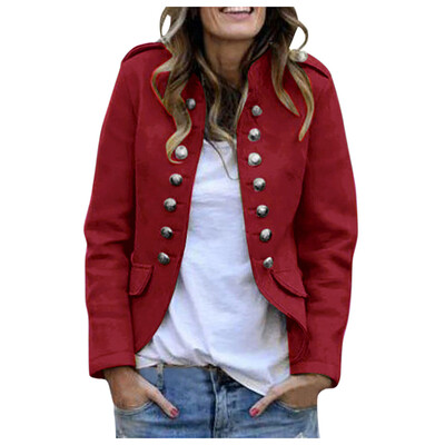 

Toponeto Womens Ladies Retro Button Pockets Bomber Jacket Casual Coat Outwear
