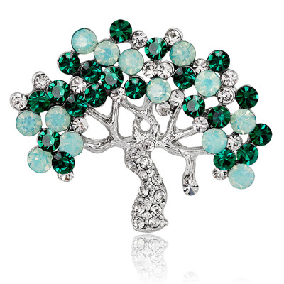 

New Fashion Big Tree Brooches Jewelry Natural Stone Brooch For Women Pins Wedding Party
