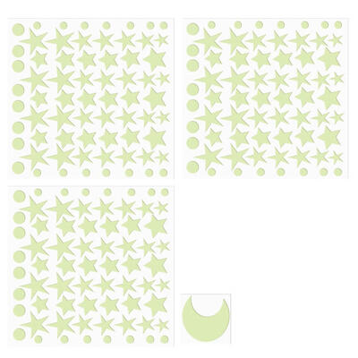 

4pcsset Waterproof Wall Stickers Luminous Stars Moon Decals Room Decor