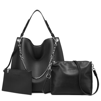 

LOVEVOOK women bags female messenger bags handbag large tote chain shoulderbags cross body bags purse high quality 3 sets 2018