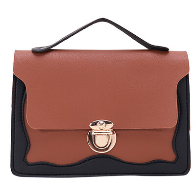 

Retro Contrast Color Crossbody Bag For Women Chain Messenger Bags PU Leather Fashion Simple Shoulder Bag Handbag T20