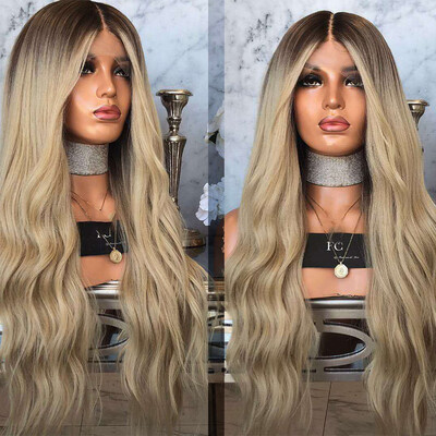 

〖Follure〗Womens Fashion Front lace Wig Gray Synthetic Hair Long Wigs Wave Curly Wig