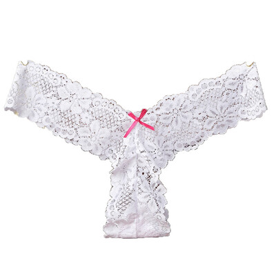 

Toponeto Fashion Women Lace Lace Thong Low Waist V-String Briefs G-String Underwear BK