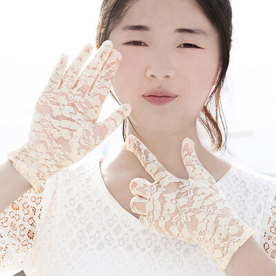 

Womens Stretch Bridal Lace Gloves Fashion Vintage Gloves Uv Sunscreen Summer Short Gloves5 Styles