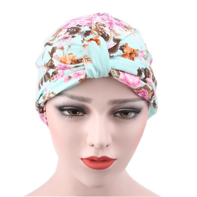 

Women Muslim Headscarf Floral Baotou Hat Headscarf Cap Beanie Hat Scarf