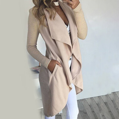 

Womens Slim Long Coat Irregular Outwear Jacket Trench Parka Cardigan PLUS SIZE