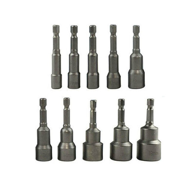 

10pcs Treiber Ärmel Satz Adapter Bohrer Bit Sechskant Schaft 6-19mm Chrom Stahl