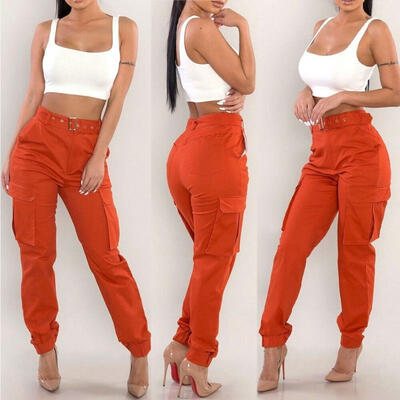 

Women Overalls Pants Army Military Combat Style Pant Cargo Trousers Long Sports Pants Joggers KhakiRedArm green