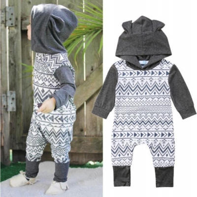 

Ear Hooded Newborn Baby Boys Girls Long Sleeve One Piece Romper Jumpsuit Outfit