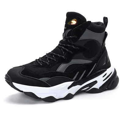 

High to help warm sports shoes mens shoes color matching old shoes tide anti-skid fitness running shoes