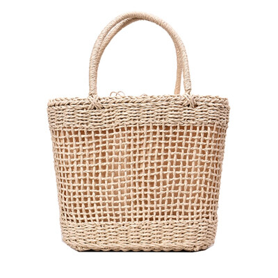 

Large Capacity Straw Bag For Women Handmade Woven String Travel Tote Bags Bohemian Ladies Rattan Summer Beach Handle Bags