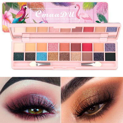 

18 Colors Glitter Matte Shimmer Eyeshadow Palette Powder Long-lasting Waterproof Easy To Color Nude Eye Pigmented